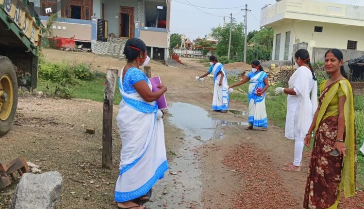 Anti-larvae liquid spray in villages